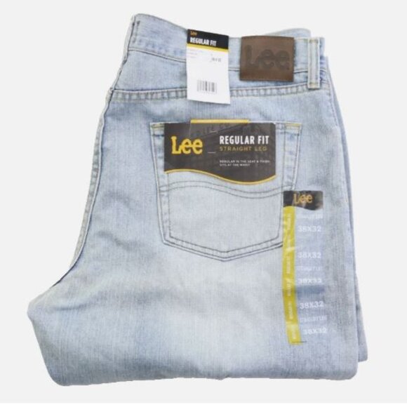 Lee Other - Lee Size W38 L32 Regular Fit Straight Leg 100% Cotton Men's Jeans Light Blue New